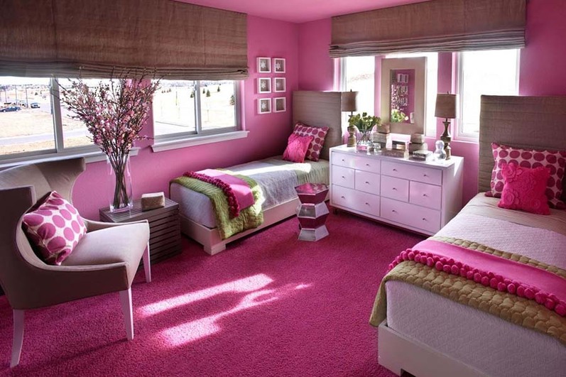 Kolor różowy w sypialni - różowa sypialnia